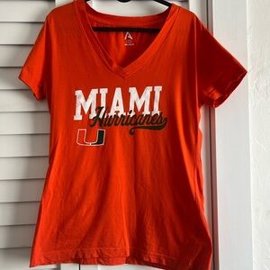 Orange Women's V-Neck University of Miami Hurricanes Top